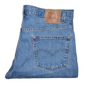 Levis 505 Regular Fit Jeans Men's Size 42x32 Straight Leg Blue Stonewashed Denim